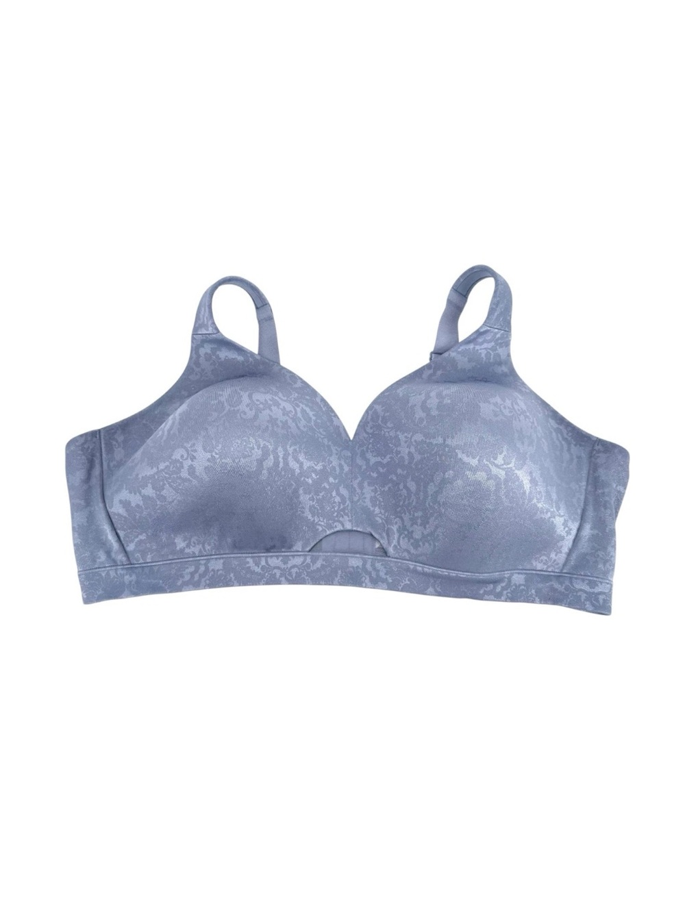 Cacique Lightly Lined No Wire Bra Womens Size 48D Blue Periwinkle Mesh Insert
